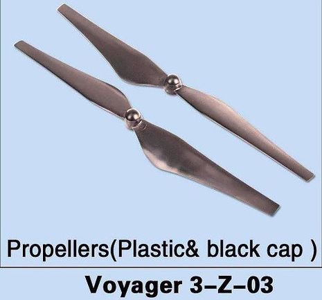 Muovipotkurit Voyager 3, 2 kpl (CW & CCW), musta