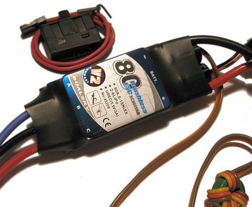 DualSky 80 A ESC, V2 liittimillä