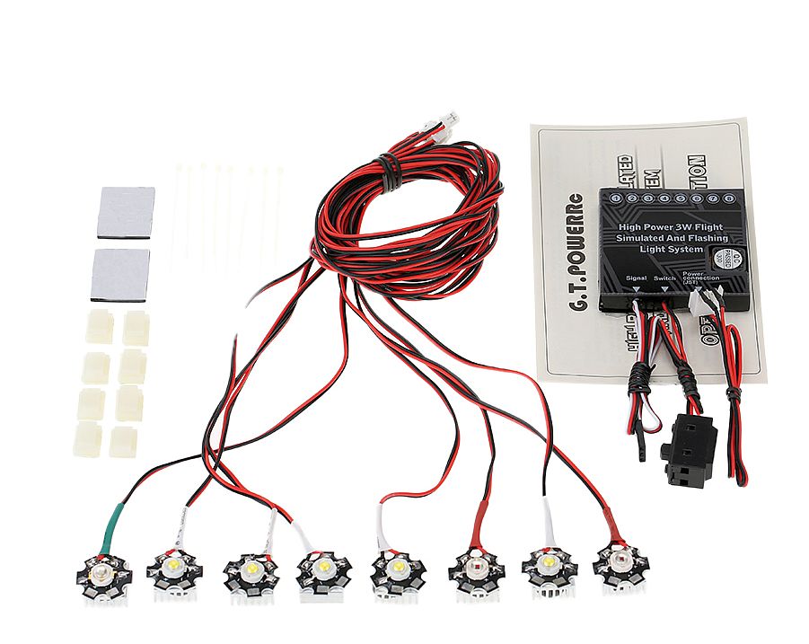 8 LED 3W lentokone / Helikopteri radio-ohjattava valosarja 8 LED 3W lentokone / Helikopteri radio-ohjattava valosarja