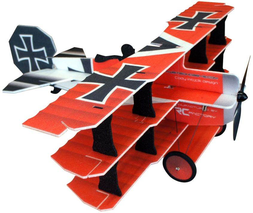 Crack Fokker Dr.1 Triplane, Red / Yellow