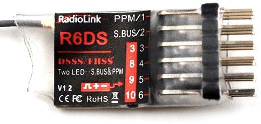 Radiolink R6DS 2.4G 6/10 channels receiver. DSSS/FHSS