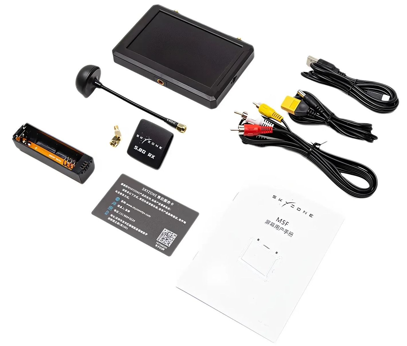 SKYZONE M5 FPV Monitori, jossa tallennus. 5.8 ja 4.9Ghz taajuude