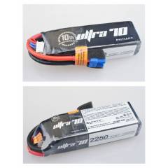2250 mAh 70C 3s1p 11,1 v, 12 C lataus