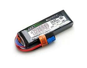 1250 mAh HED 25C 3s1p 11,1 v, 4 C lataus1