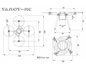 Tarot foldable 990mm carbon/aluminium quad frame4
