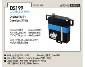 Digital 25 g DS199, coreless thin HV metal gear Wing Servo2