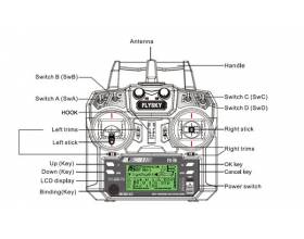 FlySky 10ch 2,4 Ghz FS-i6X, 10-kan.vastaanotin, AFHDS24