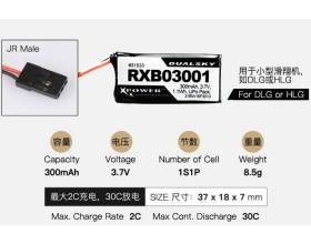 DualSky 300mAh 3,7V 30C Lipo akku vastaanottimelle1