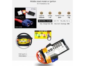 DualSky 1300mAh 7,4V 20C Lipo akku vastaanottimelle2