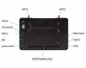 SKYZONE M5 FPV Monitori, jossa tallennus. 5.8 ja 4.9Ghz taajuude2