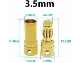 3,5 mm kullatut liittimet 2 paria